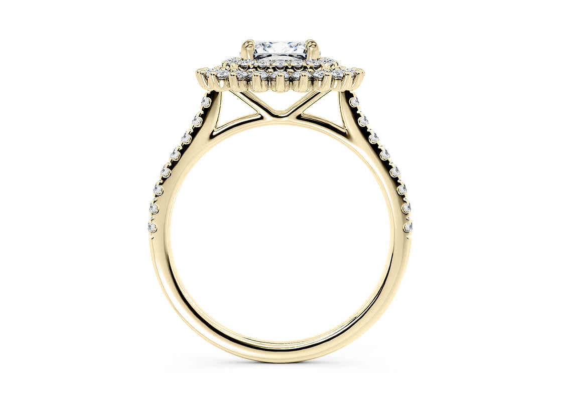 Berkeley Halo Yellow Gold 18k Cushion Engagement Ring