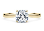 Delicacy Solitaire Yellow Gold 18k Cushion Engagement Ring