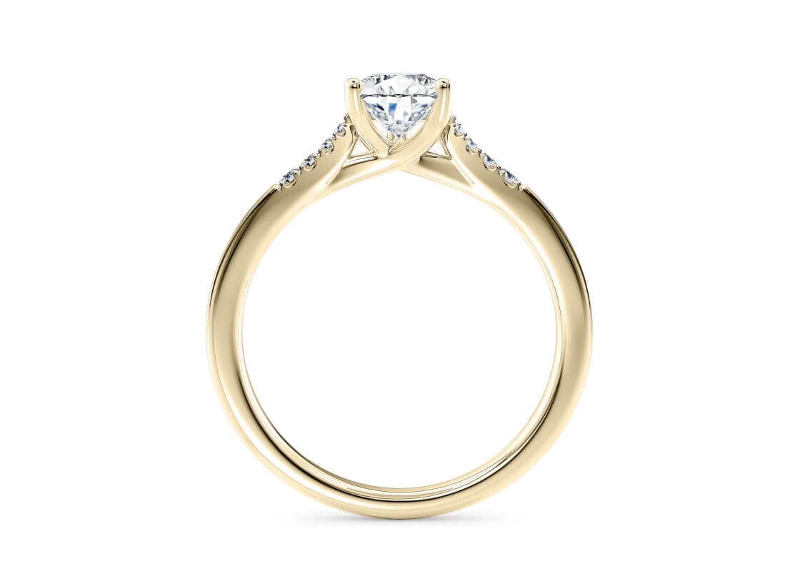 Thea Diamond Band Yellow Gold 18k Pear Engagement Ring