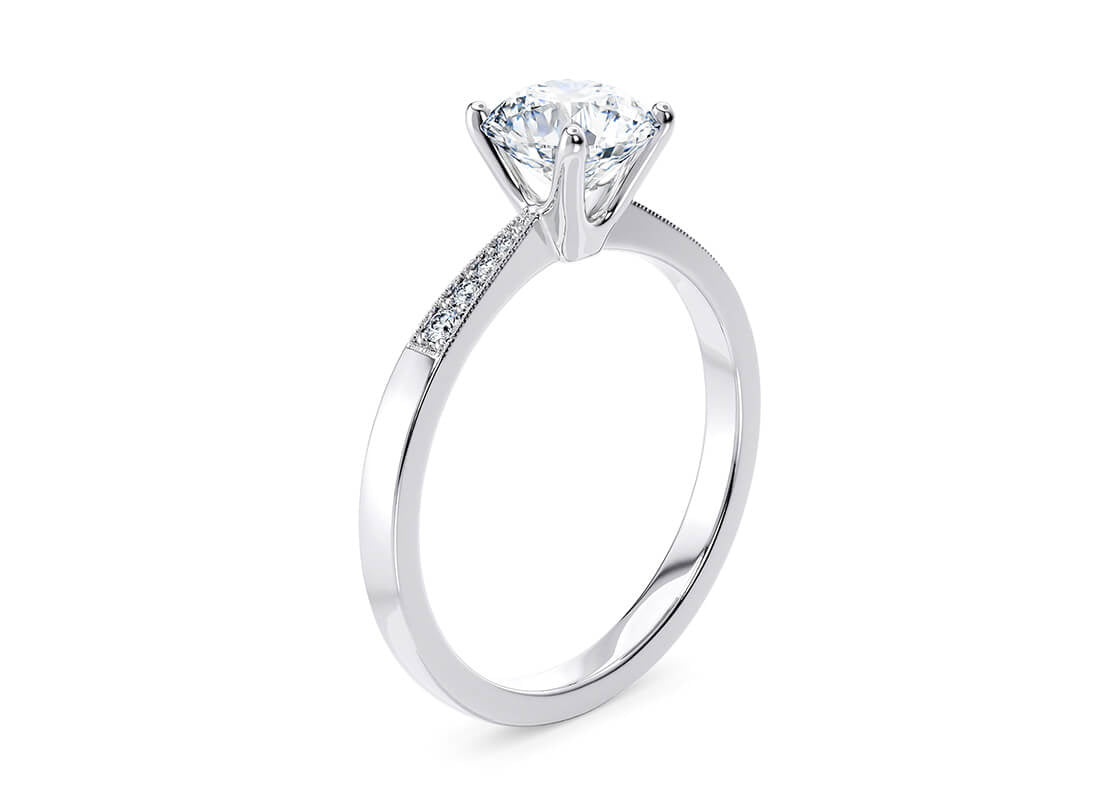 Delicacy Vintage Platinum Round Engagement Ring