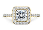 Isabella Halo Yellow Gold 18k Princess Engagement Ring