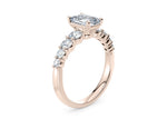 Lyra Diamond Band Rose Gold 18k Emerald Engagement Ring