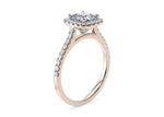 Aphrodite Halo Rose Gold 18k Cushion Engagement Ring
