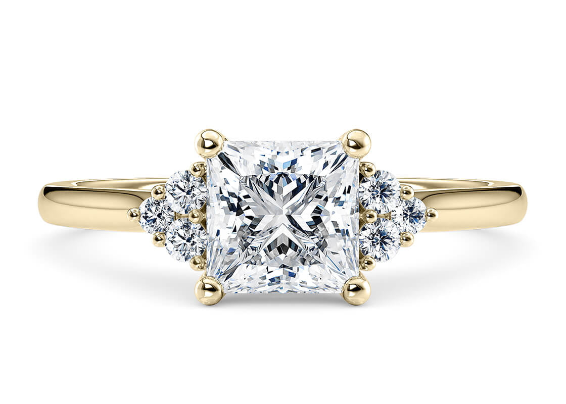 Rosa Vintage Yellow Gold 18k Princess Engagement Ring