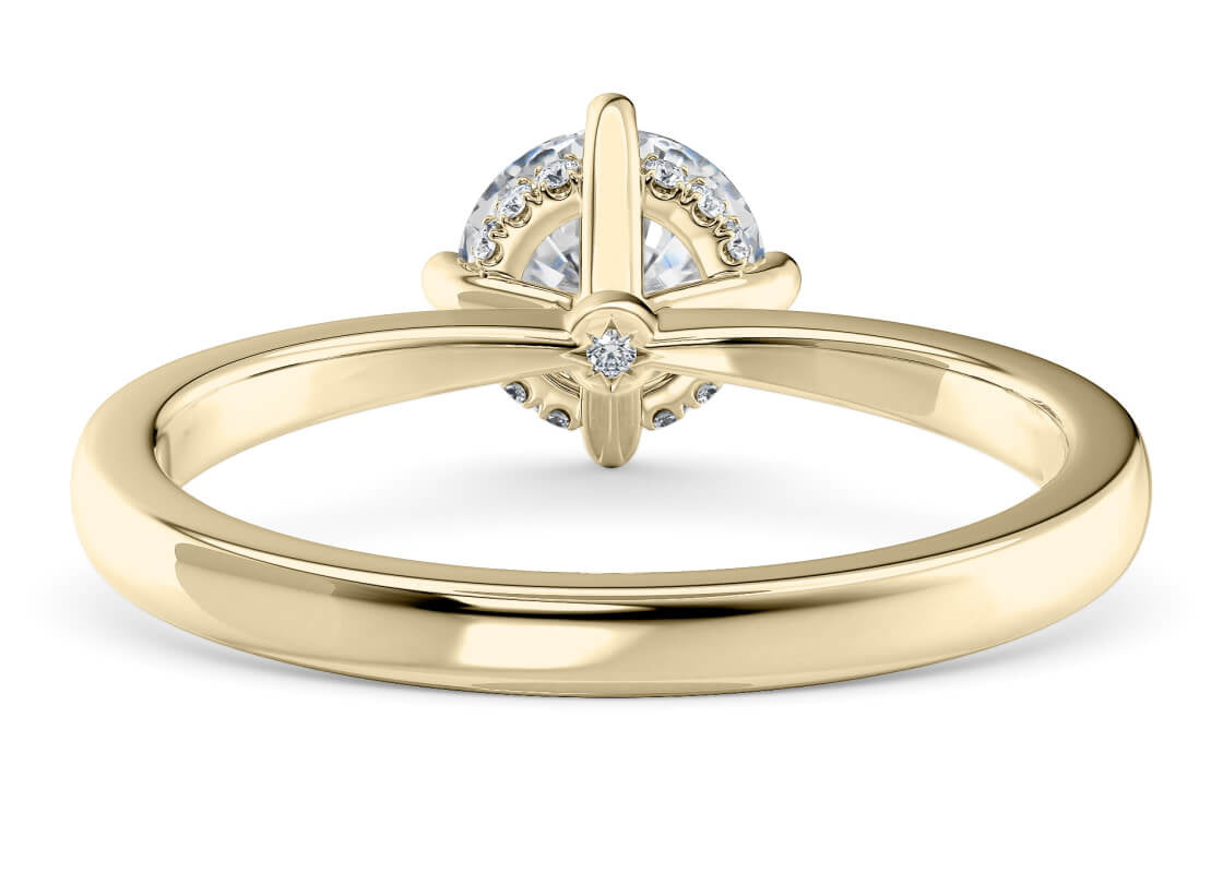 Starlight Compass Solitaire Yellow Gold 18k Round Engagement Ring
