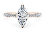 1477 Vintage Rose Gold 18k Marquise Engagement Ring