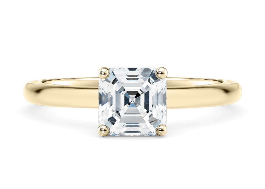 Paloma Solitaire Yellow Gold 18k Asscher Engagement Ring