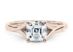 Hanover Solitaire Rose Gold 18k Asscher Engagement Ring
