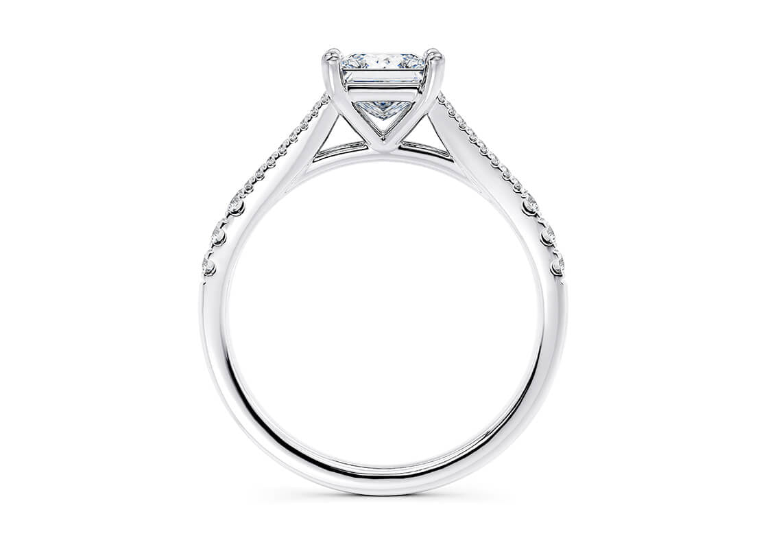 Oxford Diamond Band Platinum Princess Engagement Ring