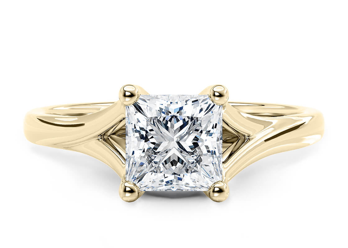 Hanover Solitaire Yellow Gold 18k Princess Engagement Ring