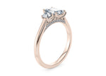 Imperia Trilogy Rose Gold 18k Emerald Engagement Ring