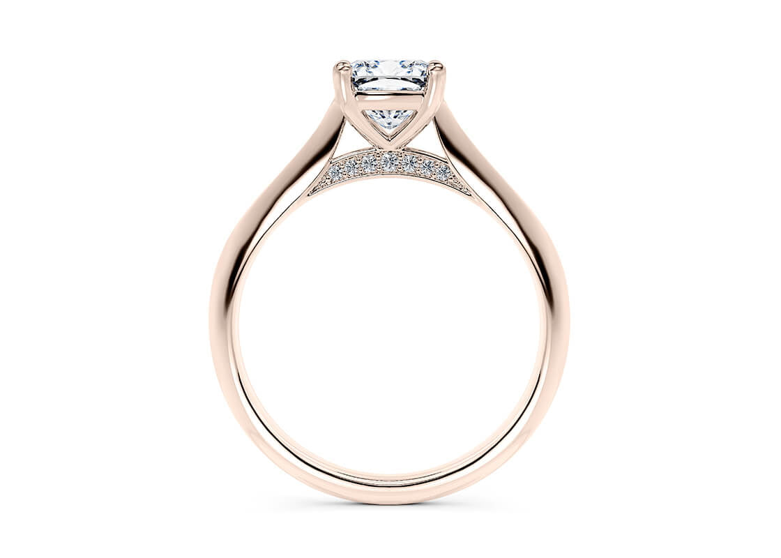 Iris Solitaire Rose Gold 18k Cushion Engagement Ring