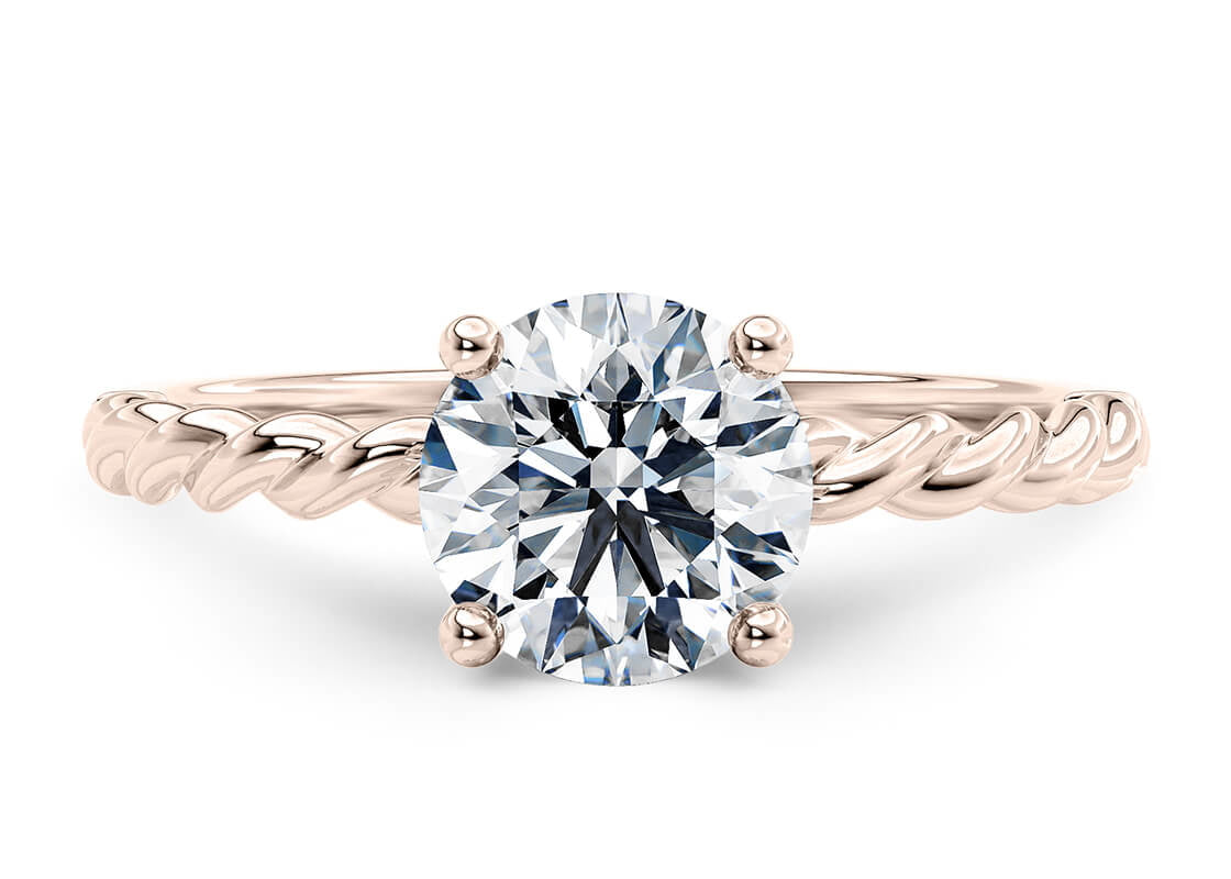 Ascot Solitaire Rose Gold 18k Round Engagement Ring