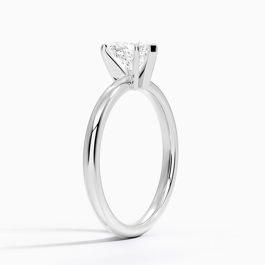 Comfort Fit 2mm Six-Prong Solitaire Ring Platinum Heart Engagement Ring