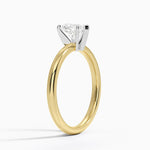Comfort Fit 2mm Six-Prong Solitaire Ring Yellow Gold 18k Heart Engagement Ring