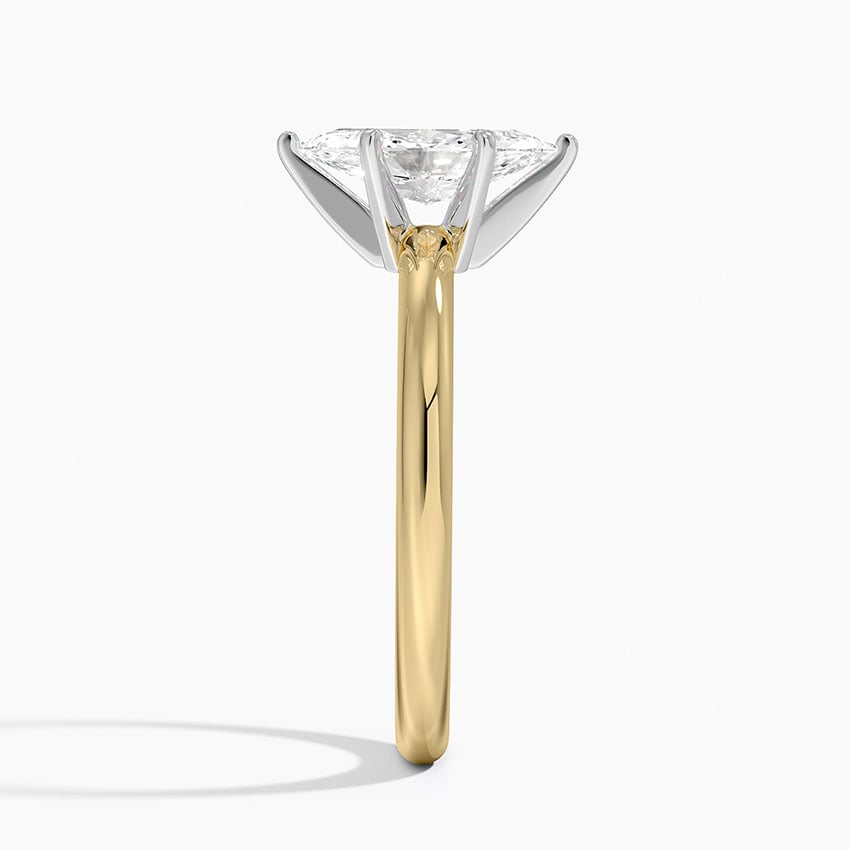 Comfort Fit 2mm Six-Prong Solitaire Ring Yellow Gold 18k Marquise Engagement Ring