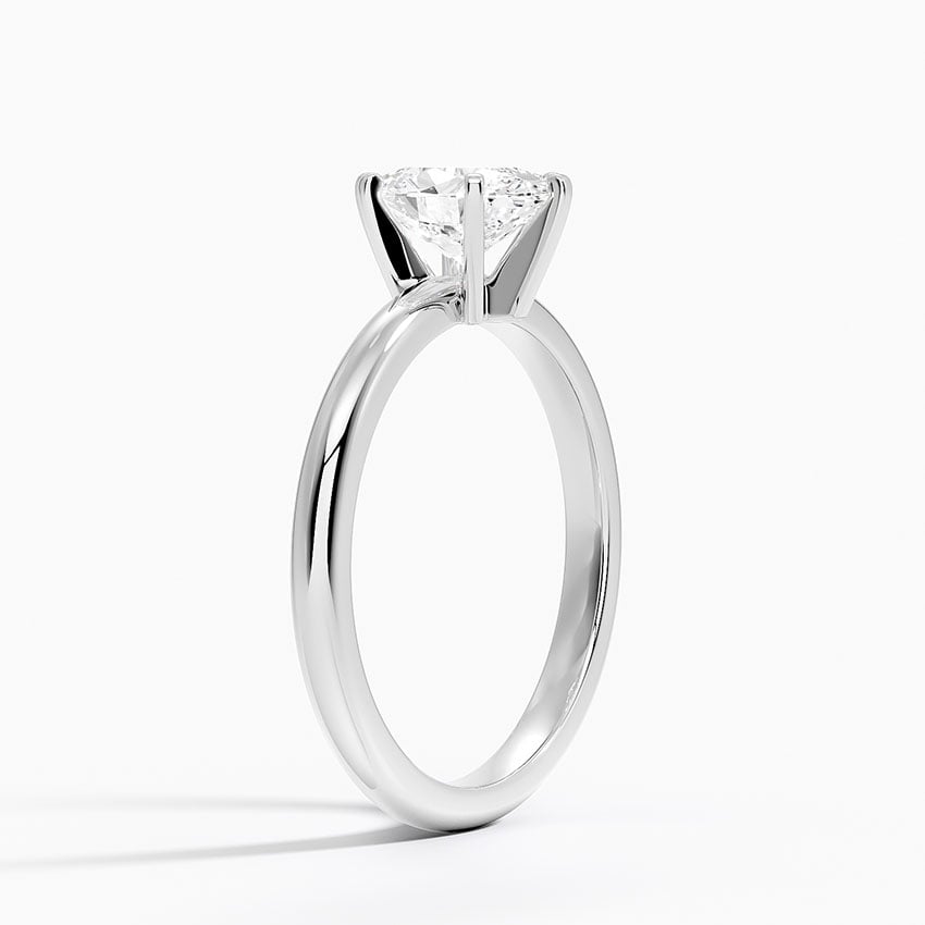 Comfort Fit 2mm Six-Prong Solitaire Ring Platinum Oval Engagement Ring