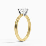 Comfort Fit 2mm Six-Prong Solitaire Ring Yellow Gold 18k Oval Engagement Ring