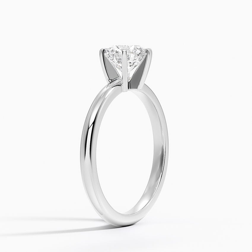 Comfort Fit 2mm Six-Prong Solitaire Ring Platinum Round Engagement Ring