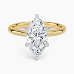 Comfort Fit 2mm Six-Prong Solitaire Ring Yellow Gold 18k Marquise Engagement Ring