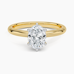 Comfort Fit 2mm Six-Prong Solitaire Ring Yellow Gold 18k Oval Engagement Ring