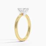 Comfort Fit 2mm Solitaire Ring Yellow Gold 18k Asscher Engagement Ring