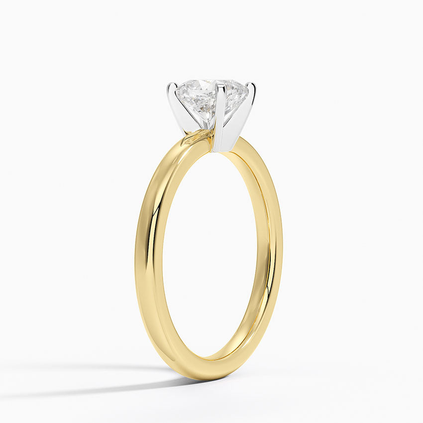 Comfort Fit 2mm Solitaire Ring Yellow Gold 18k Cushion Engagement Ring
