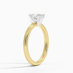 Comfort Fit 2mm Solitaire Ring Yellow Gold 18k Cushion Engagement Ring