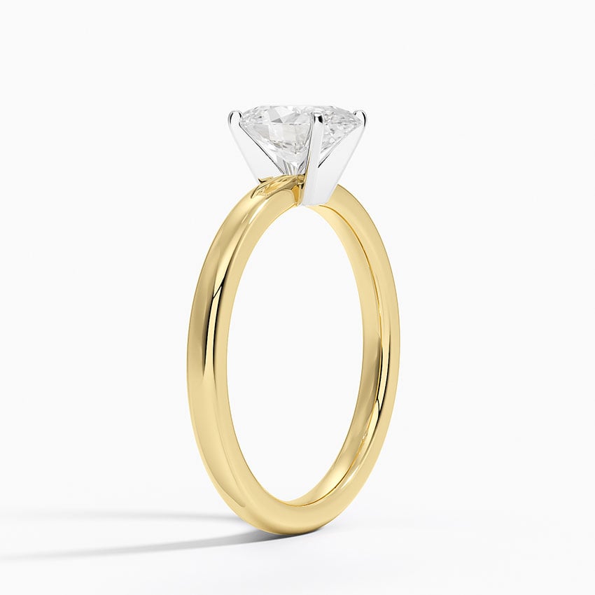 Comfort Fit 2mm Solitaire Ring Yellow Gold 18k Oval Engagement Ring
