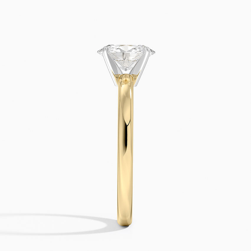 Comfort Fit 2mm Solitaire Ring Yellow Gold 18k Oval Engagement Ring