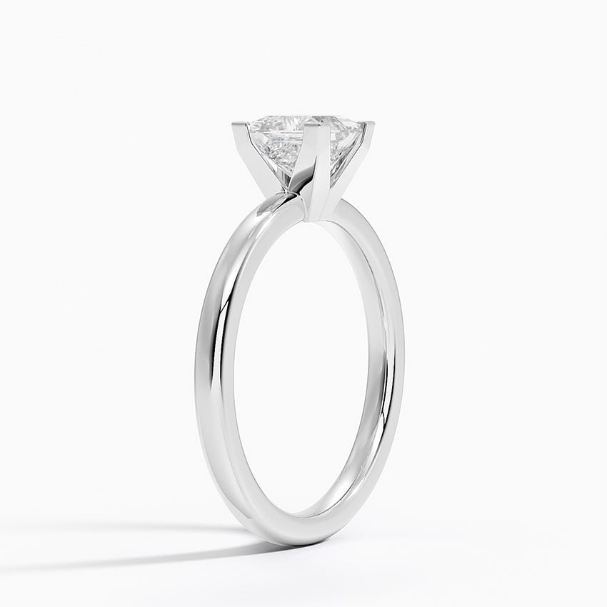 Comfort Fit 2mm Solitaire Ring Platinum Princess Engagement Ring