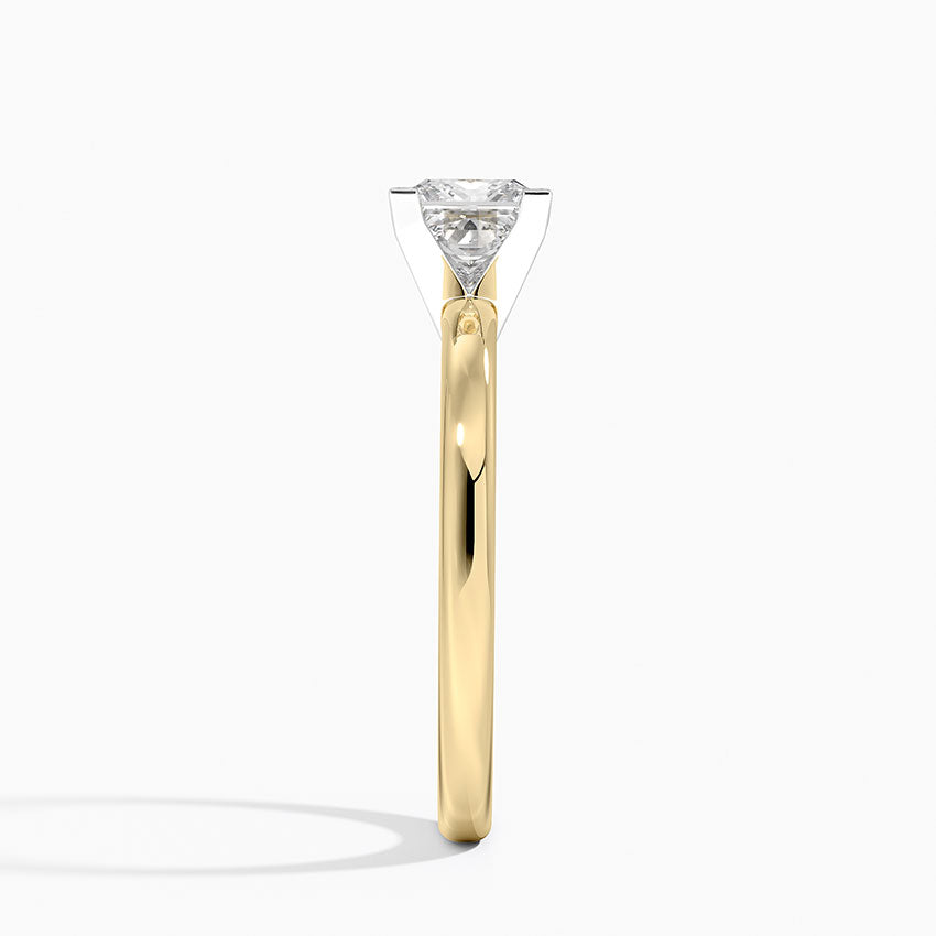 Comfort Fit 2mm Solitaire Ring Yellow Gold 18k Princess Engagement Ring