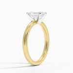 Comfort Fit 2mm Solitaire Ring Yellow Gold 18k Radiant Engagement Ring