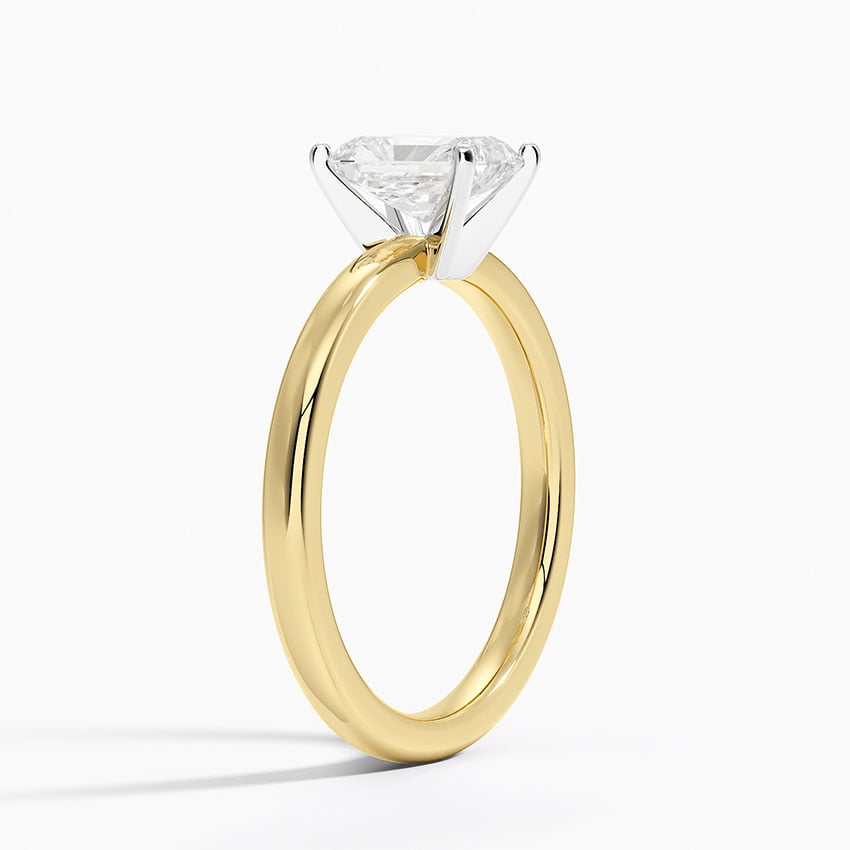 Comfort Fit 2mm Solitaire Ring Yellow Gold 18k Radiant Engagement Ring