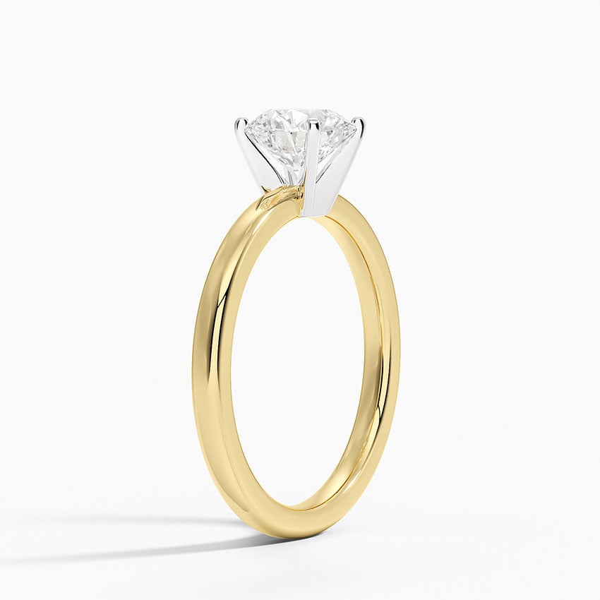 Comfort Fit 2mm Solitaire Ring Yellow Gold 18k Round Engagement Ring