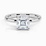 Comfort Fit 2mm Solitaire Ring Platinum Asscher Engagement Ring