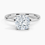 Comfort Fit 2mm Solitaire Ring Platinum Cushion Engagement Ring