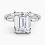 Comfort Fit 2mm Solitaire Ring Platinum Emerald Engagement Ring