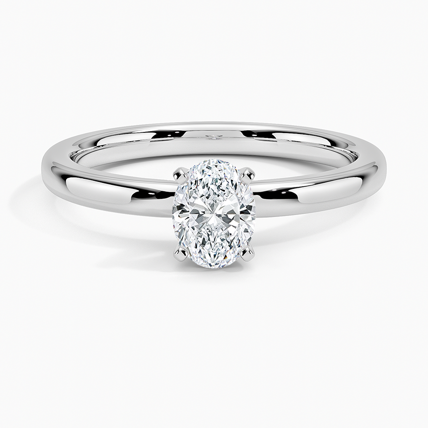 Comfort Fit 2mm Solitaire Ring Platinum Oval Engagement Ring