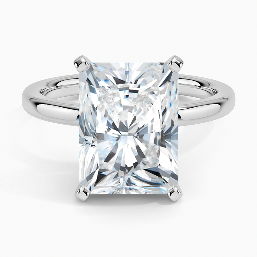 Comfort Fit 2mm Solitaire Ring Platinum Radiant Engagement Ring