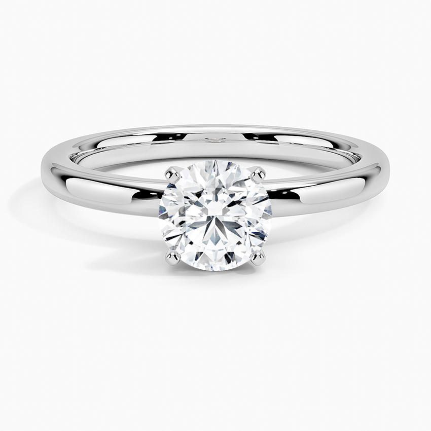 Comfort Fit 2mm Six-Prong Solitaire Ring Platinum Round Engagement Ring
