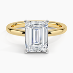 Comfort Fit 2mm Solitaire Ring Yellow Gold 18k Emerald Engagement Ring
