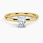 Comfort Fit 2mm Solitaire Ring Yellow Gold 18k Radiant Engagement Ring