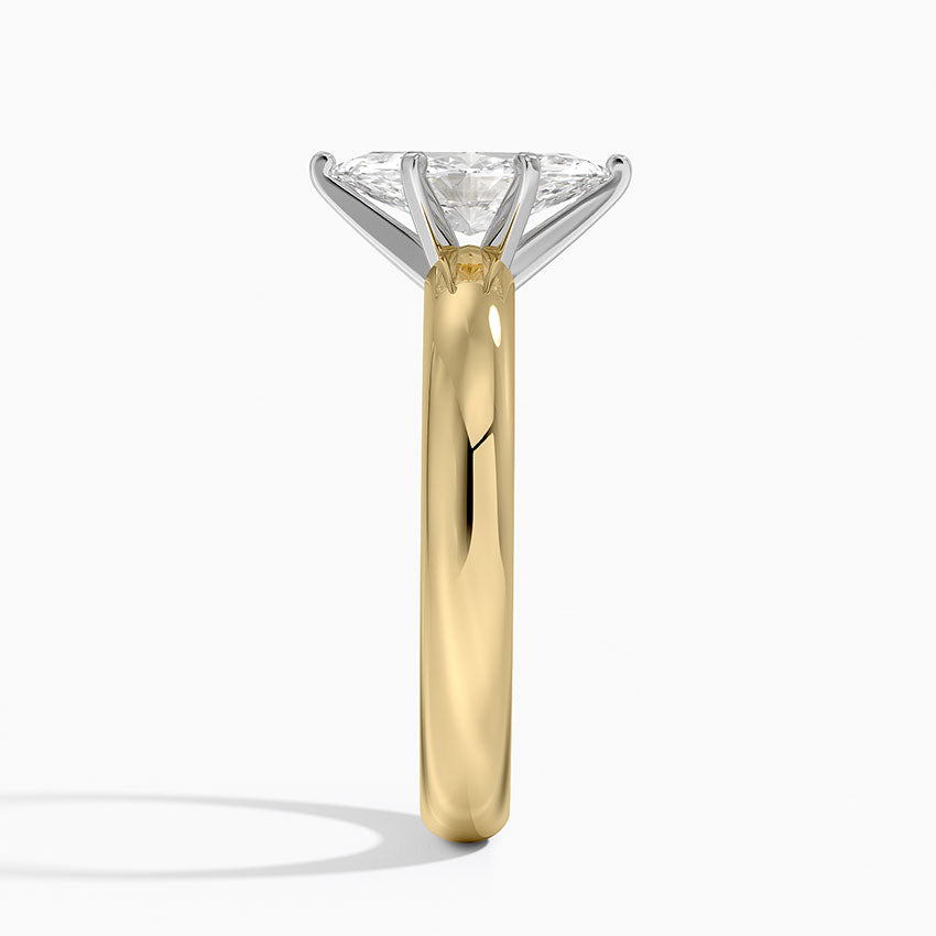 Comfort Fit 3mm Ring Yellow Gold 18k Marquise Engagement Ring