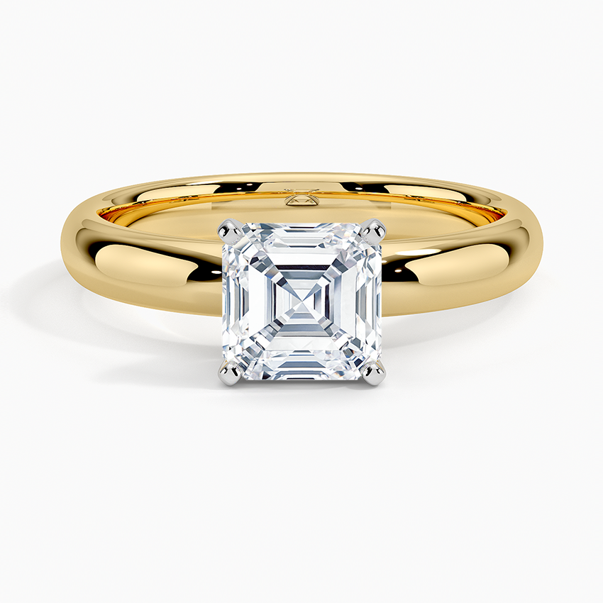 Comfort Fit 3mm Ring Yellow Gold 18k Asscher Engagement Ring