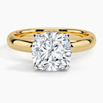 Comfort Fit 3mm Ring Yellow Gold 18k Cushion Engagement Ring