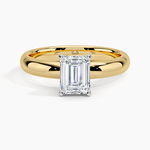 Comfort Fit 3mm Ring Yellow Gold 18k Emerald Engagement Ring