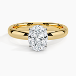 Comfort Fit 3mm Ring Yellow Gold 18k Oval Engagement Ring