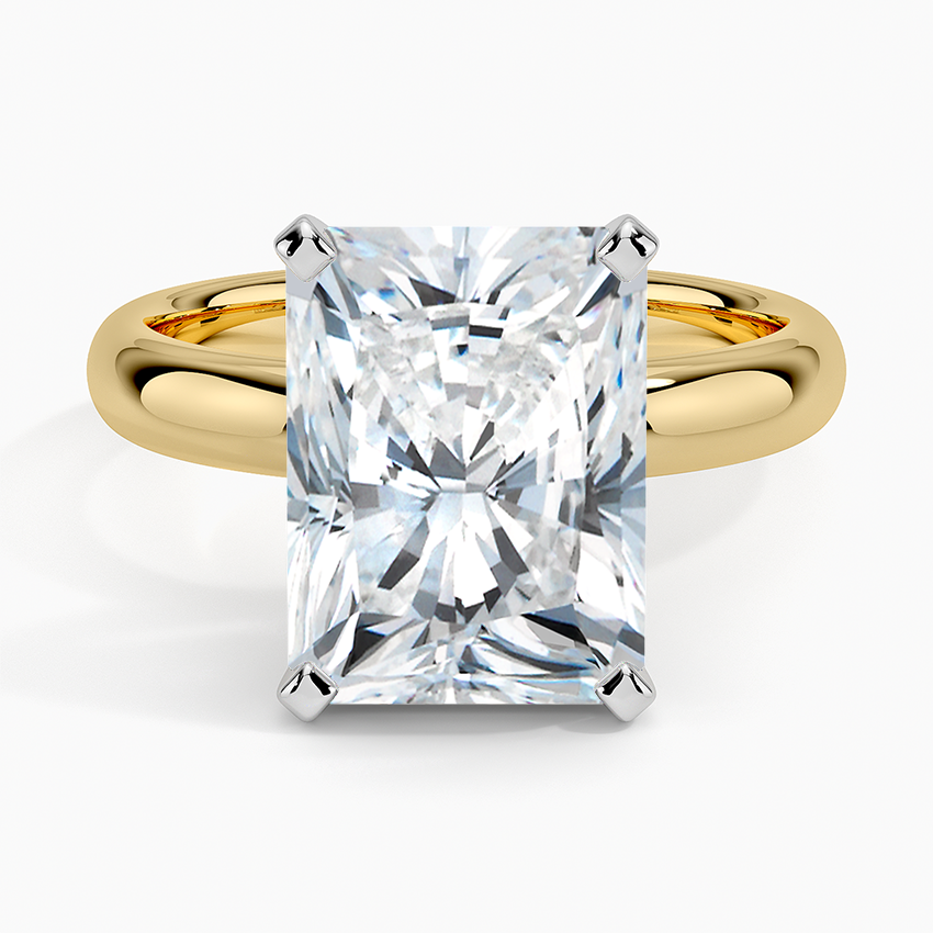 Comfort Fit 3mm Ring Yellow Gold 18k Radiant Engagement Ring