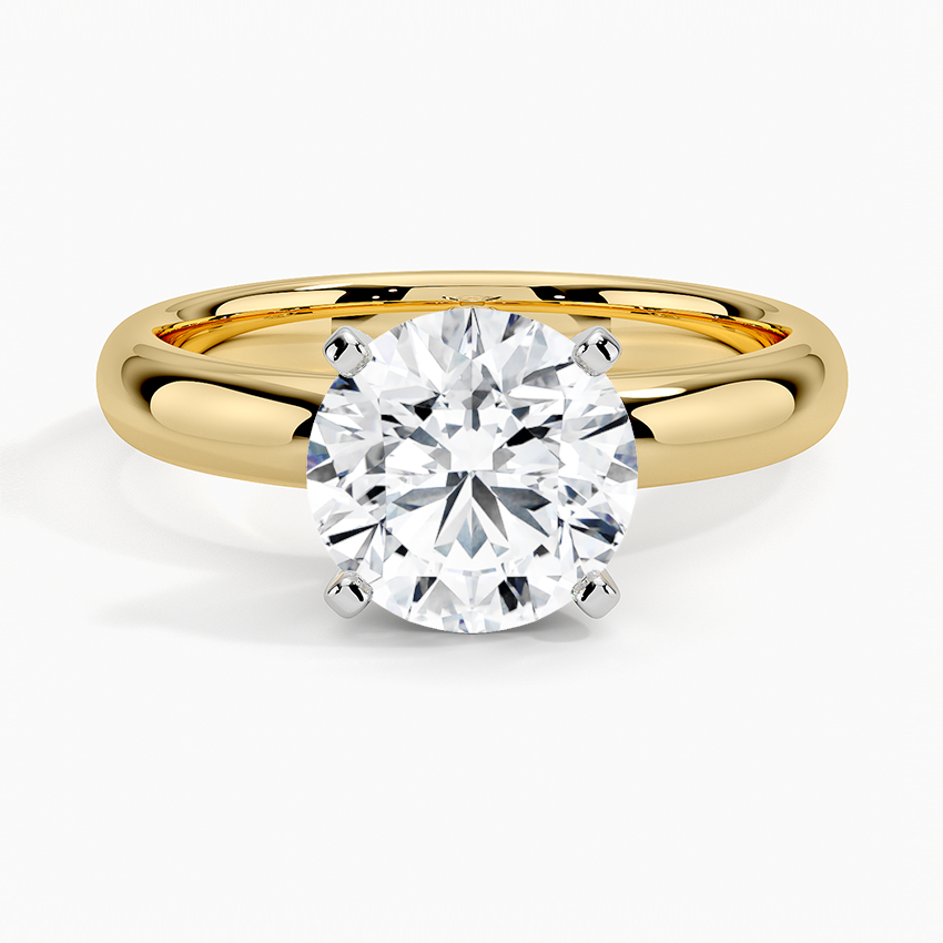 Comfort Fit 3mm Ring Yellow Gold 18k Round Engagement Ring
